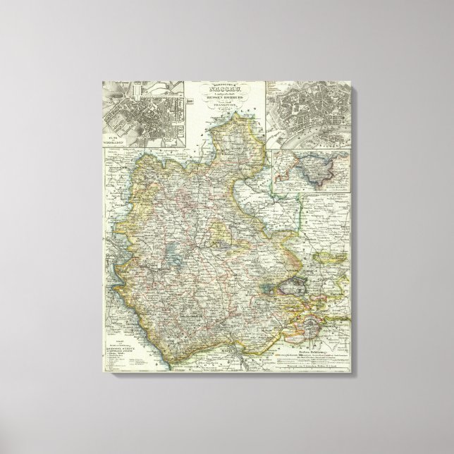 Lienzo Wiesbaden y Frankfurt Alemania (Anverso)