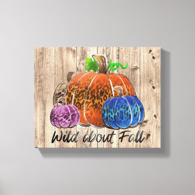 Lienzo Wild About Fall Leopard Print Pumpkins (Anverso)