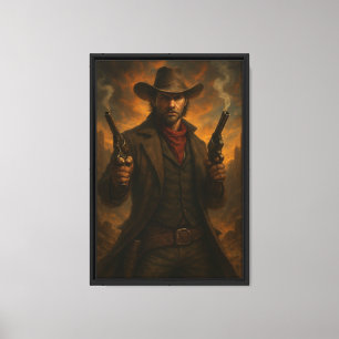 Lienzo Wild West Gunslinger Cowboy