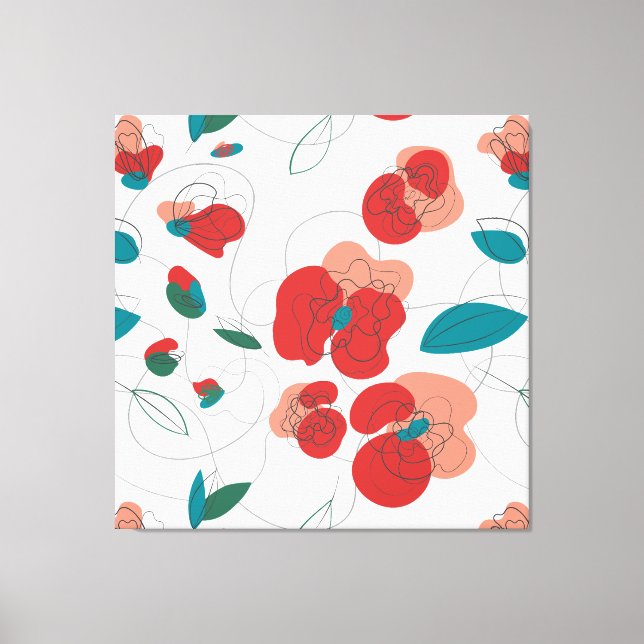 Lienzo Wildflower Wonderland | Patrón de flores estilizad (Anverso)