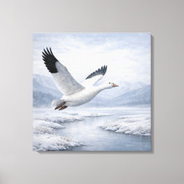 Lienzo Wildlife Snow Goose Flying Winter
