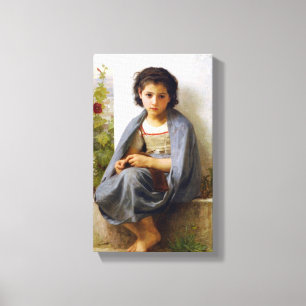 Lienzo William-Adolphe Bouguereau - El Pequeño Knitter