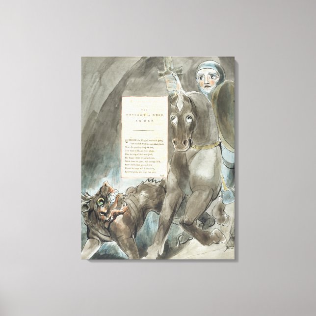 Lienzo William Blake | La ascendencia de Odin, una oda, d (Anverso)