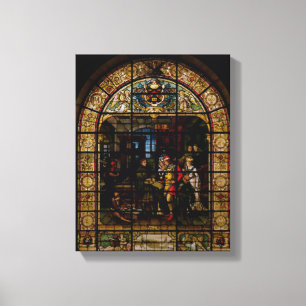 Lienzo William Caxton que muestra su primer libro impreso