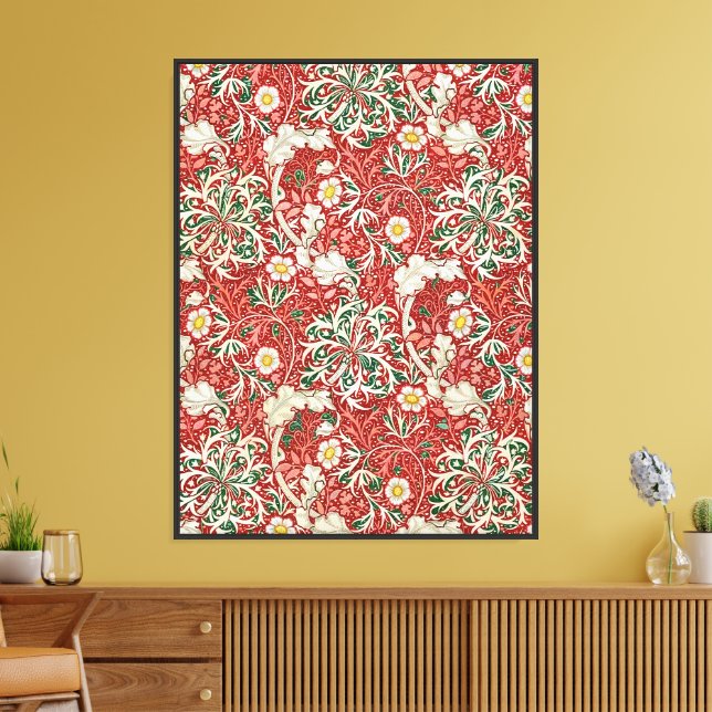 Lienzo William Morris Algas Flor Antigua Rojo Verde (Insitu (Sala de estar))