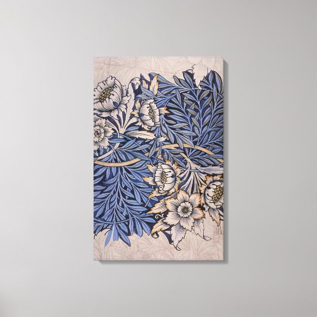 Lienzo William Morris - DISEÑO PARA TULIP Y WILLOW INDIG (Anverso)