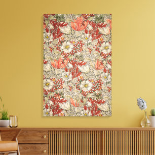 Lienzo William Morris Floral Vintage Roja Compton Primave