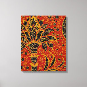 Lienzo William Morris India Rojo Floral Vintage Clásico