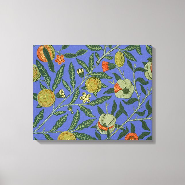 Lienzo William Morris Papel de fondo azul granate (Anverso)
