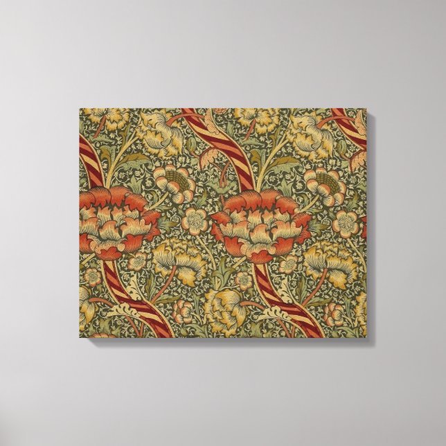 Lienzo William Morris Wandle English Floral Damask Design (Anverso)