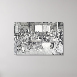 Lienzo William Penn en conferencia con los colonos