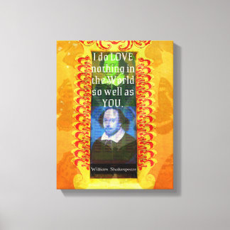 Lienzo William Shakespeare Romantic Love Quote