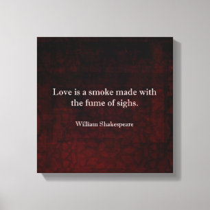 Lienzo William Shakespeare Romeo y Juliet LOVE Cita