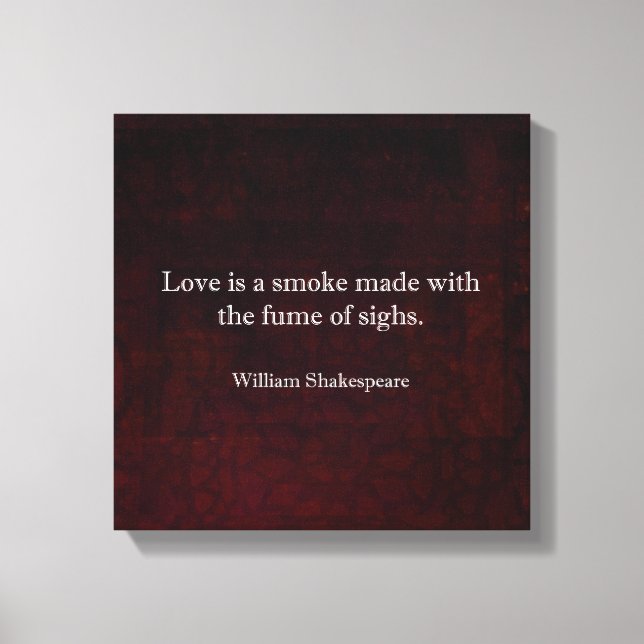 Lienzo William Shakespeare Romeo y Juliet LOVE Cita (Anverso)