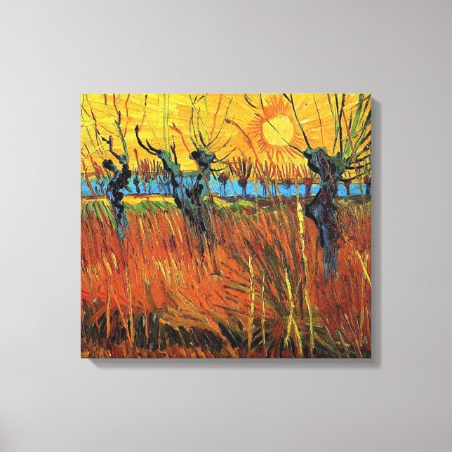Lienzo Willows at Sunset, Vincent van Gogh (Anverso)
