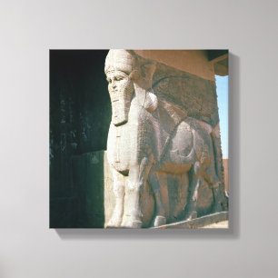 Lienzo Winged humano-dirigió el toro, período Neo-Asiri