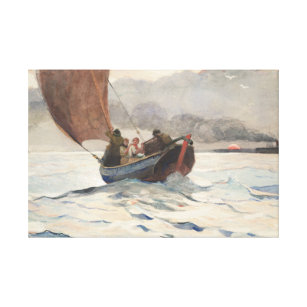 Lienzo Winslow Homer - barcos de pesca de vuelta