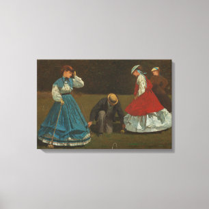 Lienzo Winslow Homer - escena del croquet