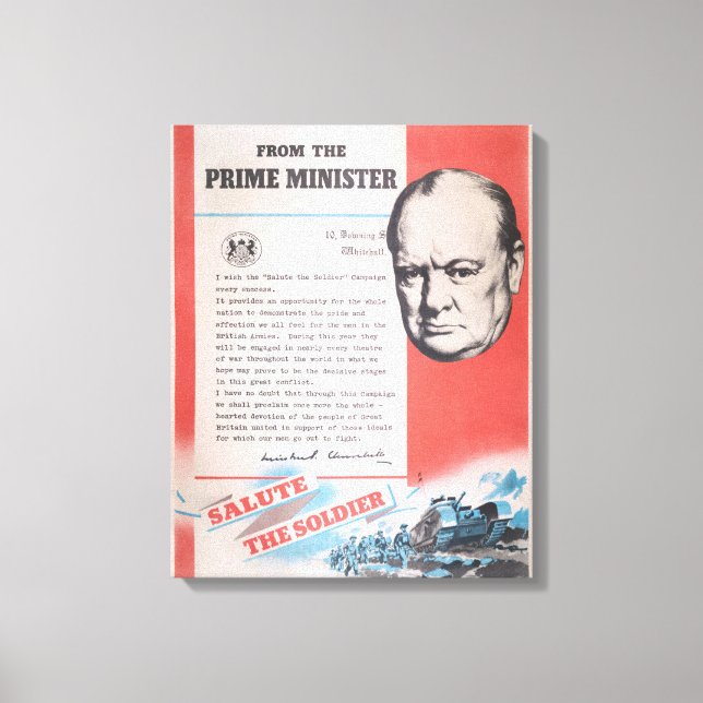 Lienzo Winston Churchill, reimpresión del poster británic (Anverso)