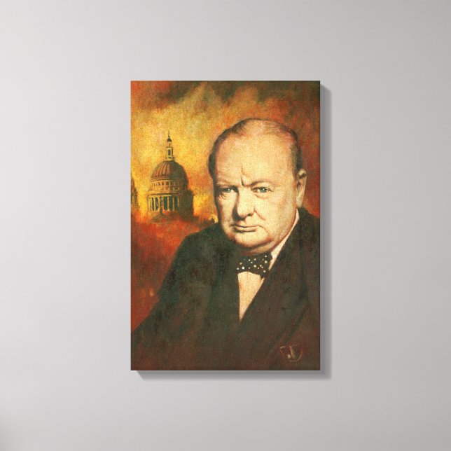 Lienzo Winston Churchill Retrato Canvas (Anverso)