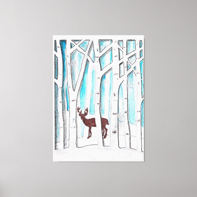 Lienzo Winter Deer (Anverso)