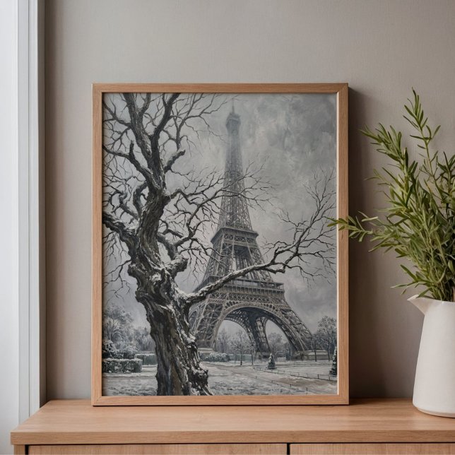 Lienzo Winter Eiffel Tower Tree Branches Art (Subido por el creador)