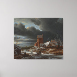 Lienzo Winter Landscape, Jacob Isaacksz van Ruisdael, c.
