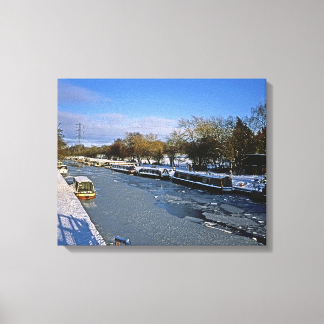 Lienzo Winter Macclesfield Canal Cheshire Inglaterra (Anverso)