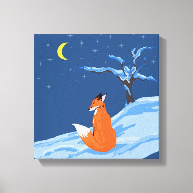 Lienzo Winter Night Fox (Anverso)