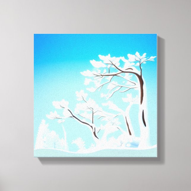 Lienzo Winter Wonderland: Árboles cubiertos de nieve (Anverso)