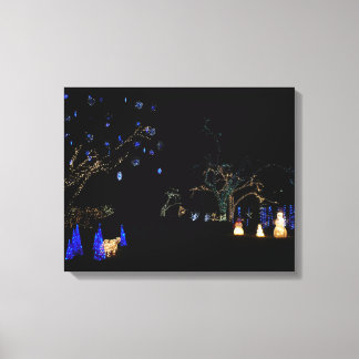 Lienzo Winter Wonderland ilumina vacaciones azules y blan