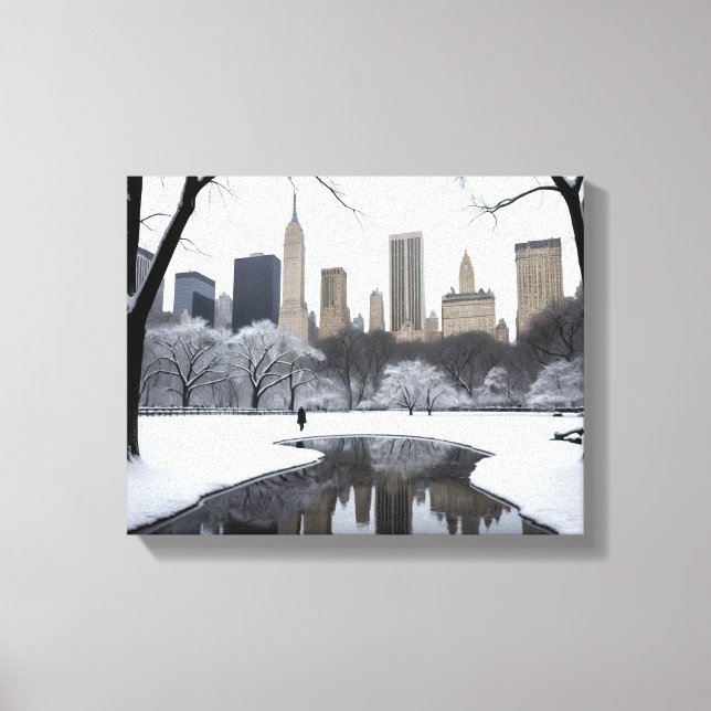 Lienzo Winter's Embrace in Central Park (Anverso)