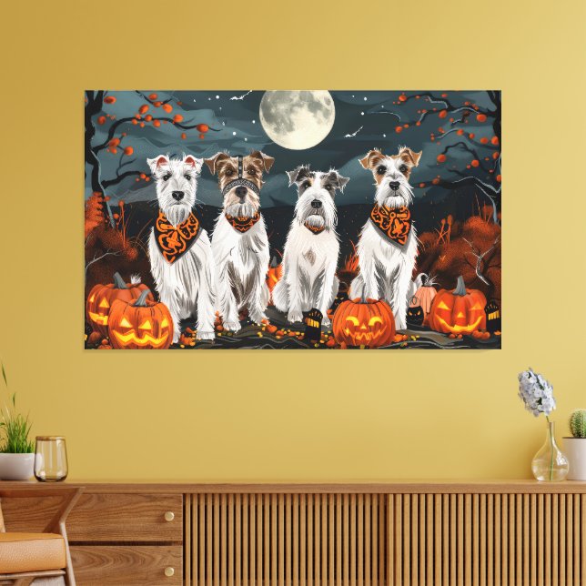 Lienzo Wirefox Terrier Halloween Spooky (Insitu (Sala de estar))