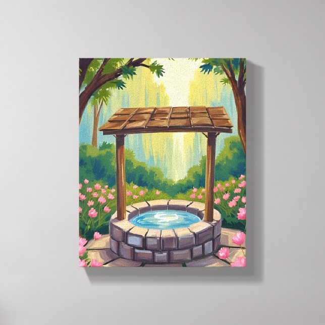Lienzo Wishing Well Magical Floral Forest (Anverso)