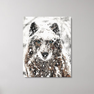 Lienzo Wolf in the Snow