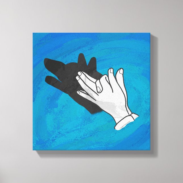 Lienzo Wolf Shadow sobre el azul (Anverso)