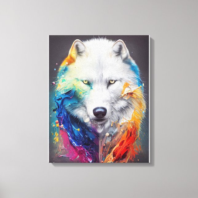 Lienzo Wolf White wolf Animal Discovery Adventure Nature (Anverso)