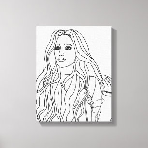 Lienzo Woman Leather Jacket Fashion art Adult Coloring 