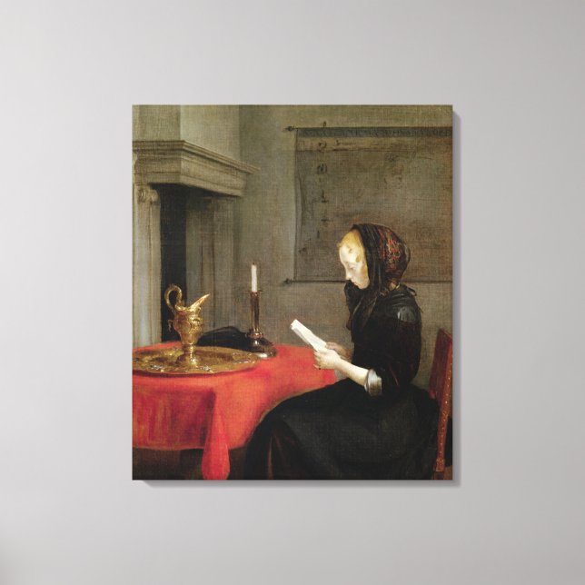 Lienzo Woman Reading, c.1662 (Anverso)