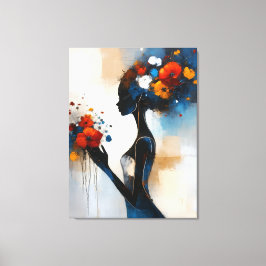 Lienzo Woman with Flowers Canvas Print