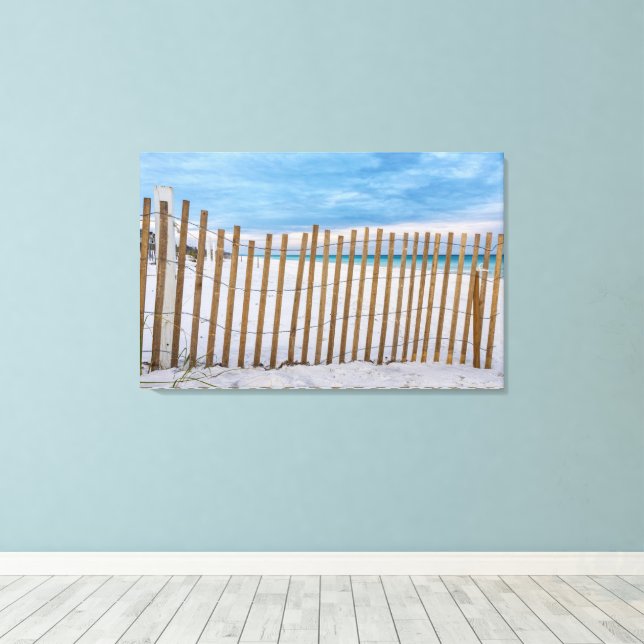 Lienzo Wooden Beach Fence Sunrise Destin Canvas (Insitu (piso de madera))