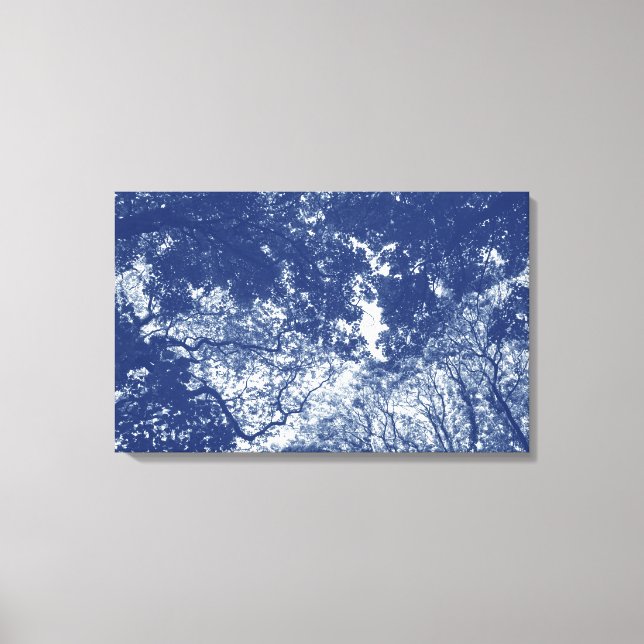 Lienzo Woodland Canopy 02 - Efecto del cianotipo (Anverso)