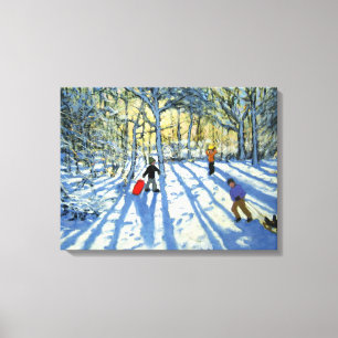 Lienzo Woodland en invierno cerca de Ashbourne Derbyshire