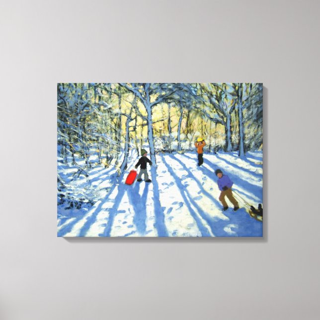 Lienzo Woodland en invierno cerca de Ashbourne Derbyshire (Anverso)