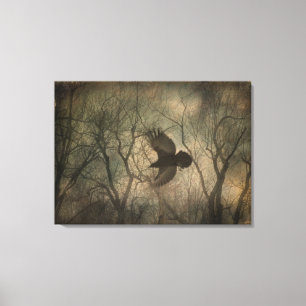 Lienzo Woodland Raven Nature Art