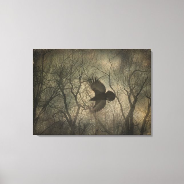 Lienzo Woodland Raven Nature Art (Anverso)