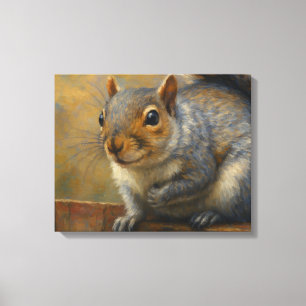 Lienzo Woodland Whimsy - Retrato de ardilla realista