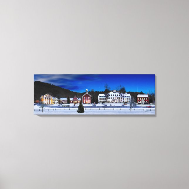 Lienzo Woodstock, Vermont en una noche de invierno. (Anverso)