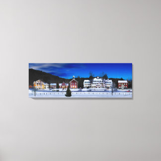 Lienzo Woodstock, Vermont en una noche de invierno.