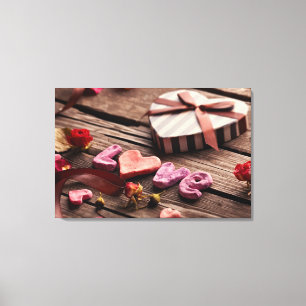 Lienzo Word Love with Heart Shaped El día de San Valentín